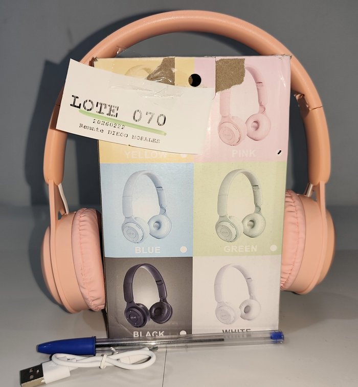 Auriculares Vincha Recargables BT Plegables Color Rosado - imagen 4