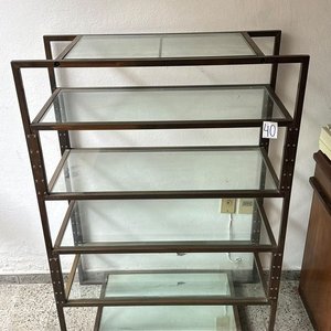 Estantería Bronceada con Estantes de Vidrio - imagen 2