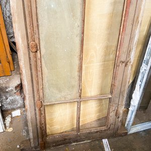 Ventana Antigua de Madera y Vidrio con Faltante de Hoja - 175x75 cm - imagen 4