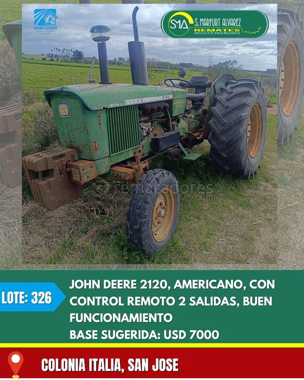 Tractor John Deere 2120 Americano con Control Remoto 2 Salidas