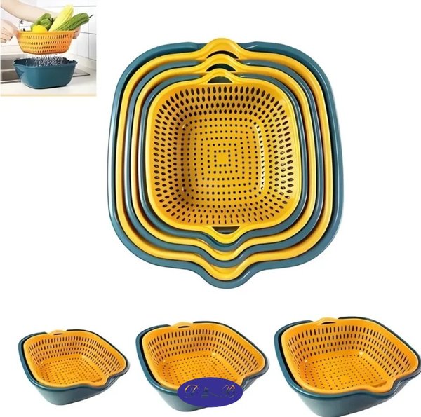 Set de 3 Tuppers Colador/Escurridor con Base