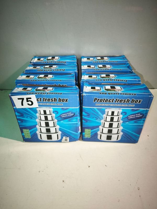 Set de 8 Cajas de Acero Inoxidable para Alimentos (5 Unidades)