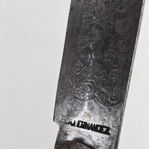 Cuchillo Español Antiguo con Firma "J. Fernandez", Siglo XIX - imagen 2