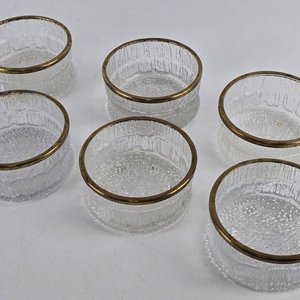 Set de 7 Piezas de Cristal con Bordes Dorados: Bowl Grande y 6 Compoteras - imagen 6