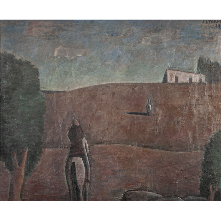 Lote siguiente: Pintura de paisaje impresionista por Juan Storm