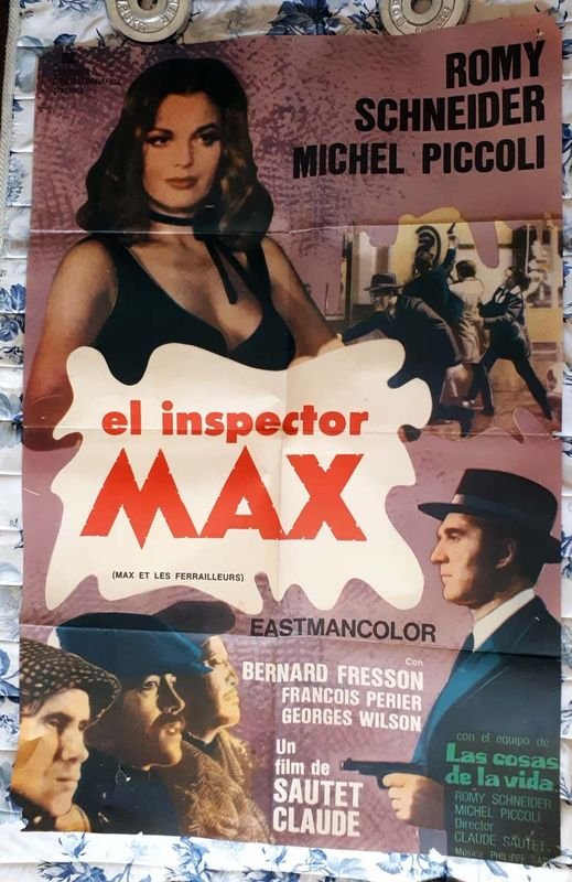 Afiche de Cine Original "El Inspector Max" (1971) con Romy Schneider y Michel Piccoli