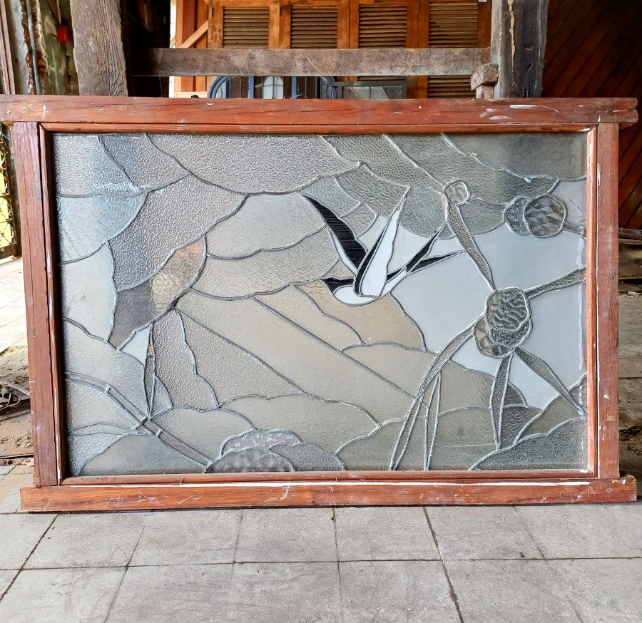 Vitraux Art Deco con marco de madera - imagen 3