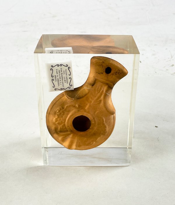 Lámpara de Aceite Antigua Bizantina en Acrílico - imagen 1
