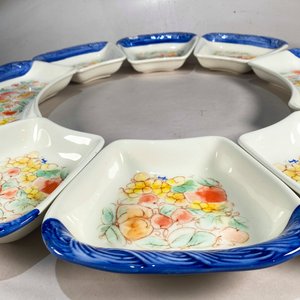 Gran Copetinero "Made in Italy" de Cerámica con Frutas y Guarda Azul - 8 Piezas - imagen 3