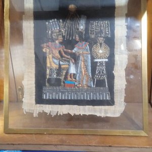 Papiro con la pintura del rey Tutankamón y la reina Ankhesenamón - imagen 1