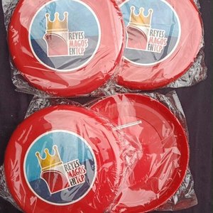 Lote siguiente: Discos Voladores Rojos con Logo Reyes Magos