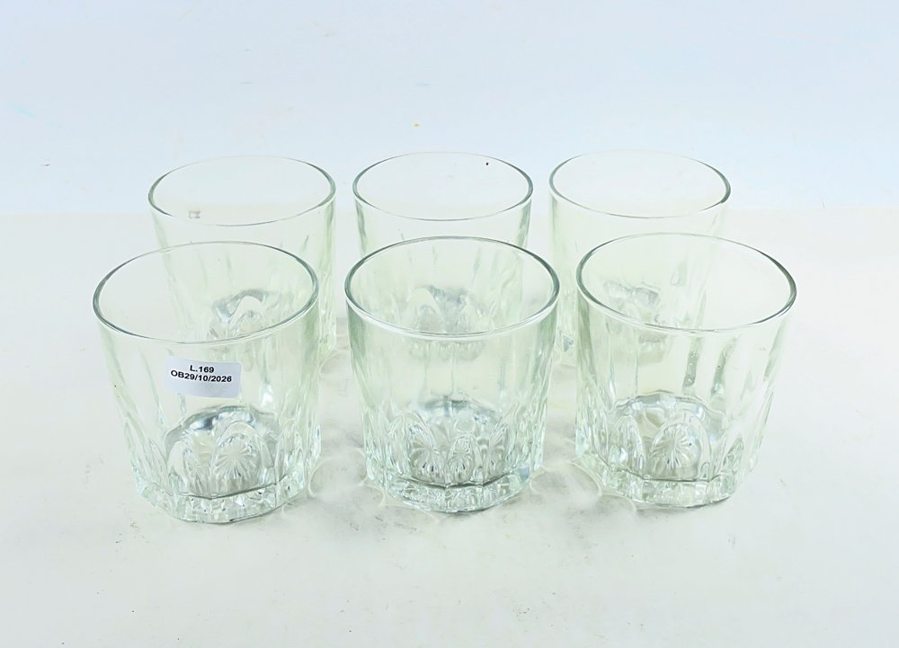 Set de 6 Vasos Bajos para Whisky con Base Prensada