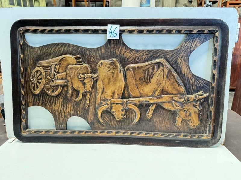 Cuadro de Carreta en Resina - Arte Escultura - imagen 2