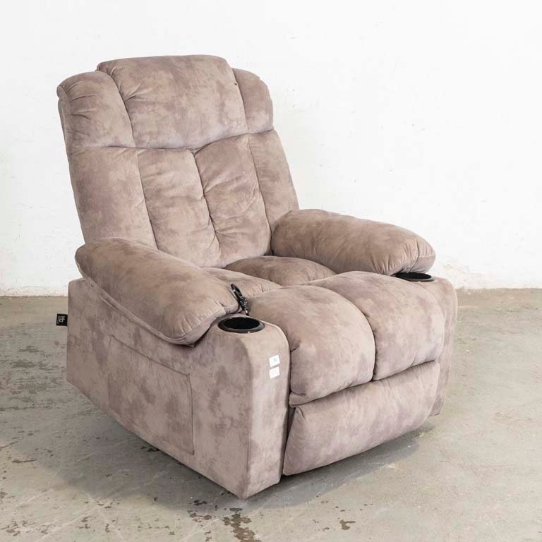 Sillón Giratorio y Reclinable Tapizado Gris con Avería
