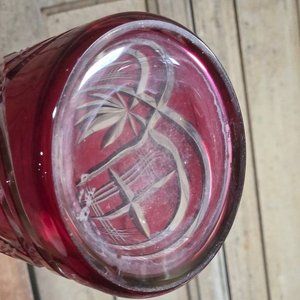 Botella de Cristal Tallado Rubí Baccarat con Tapón Original - imagen 7