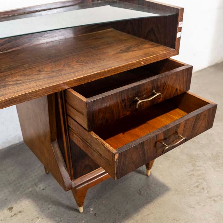 Cómoda - Escritorio americano con cuatro cajones y estante de vidrio - imagen 3