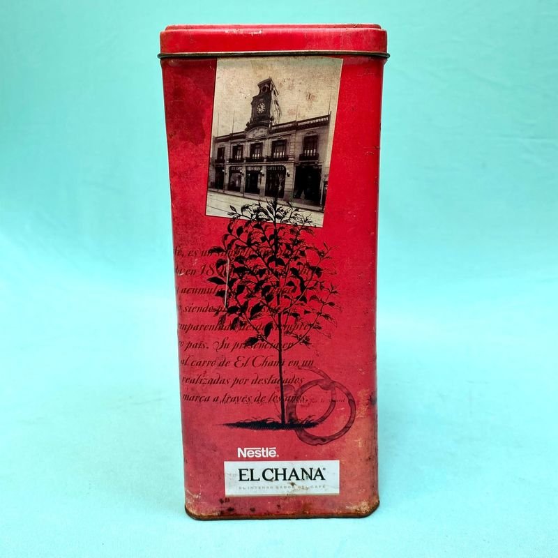 Lata de café vintage El Chana con diseño ilustrado - imagen 2