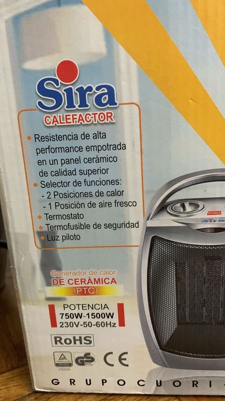 Calefactor Sira en Caja - imagen 3