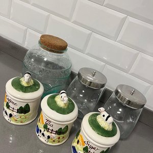 Set de 3 Frascos de Cocina Decorativos con Vaca - imagen 2