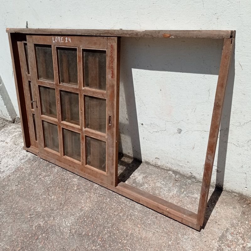 Ventana colonial de cedro con dos hojas corredizas - imagen 2