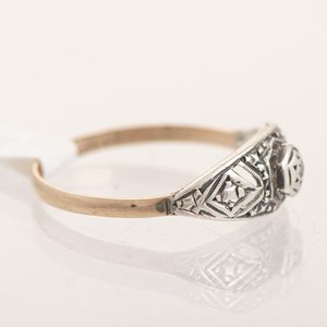 Anillo de Oro con Brillante y Diseño Art Decó - imagen 2