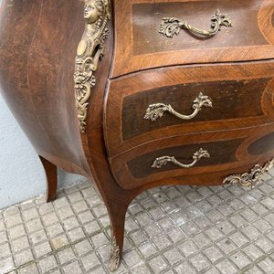 Cómoda Estilo Luis XV Rococó Francés Bombé con Mármol - imagen 14