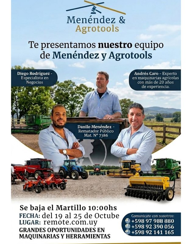 Equipo de Menéndez & Agrotols: Presentación de Maquinaria Agrícola