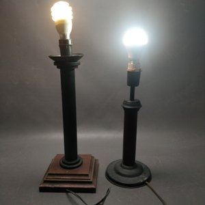 Lote de 2 Lámparas de Mesa: Metal y Madera - imagen 5