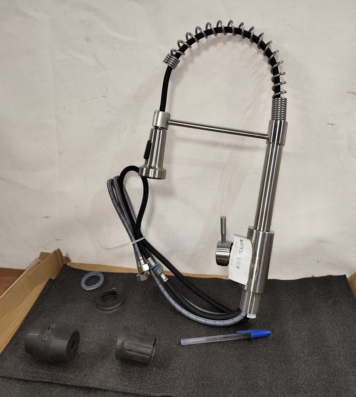 Grifo para cocina con cuello telescópico metálico cromado - imagen 2