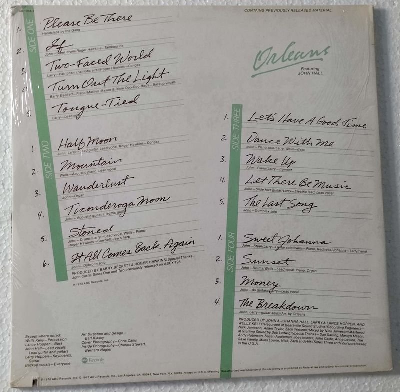 Vinilo de LP de Orleans Featuring John Hall: "Before The Dance" - imagen 2