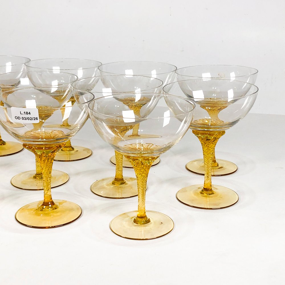 Copas de cristal con vastago amarillo - imagen 2