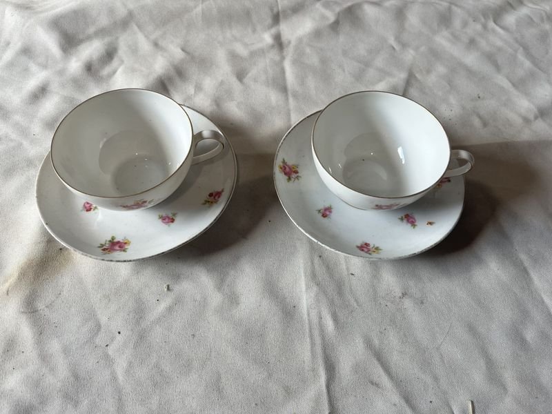 Tazas alemanas con flores y platos Bavaria - imagen 2
