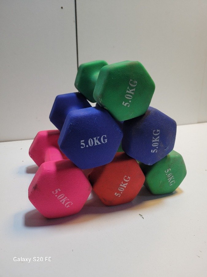Set de 6 Mancuernas de 5 kg cada una