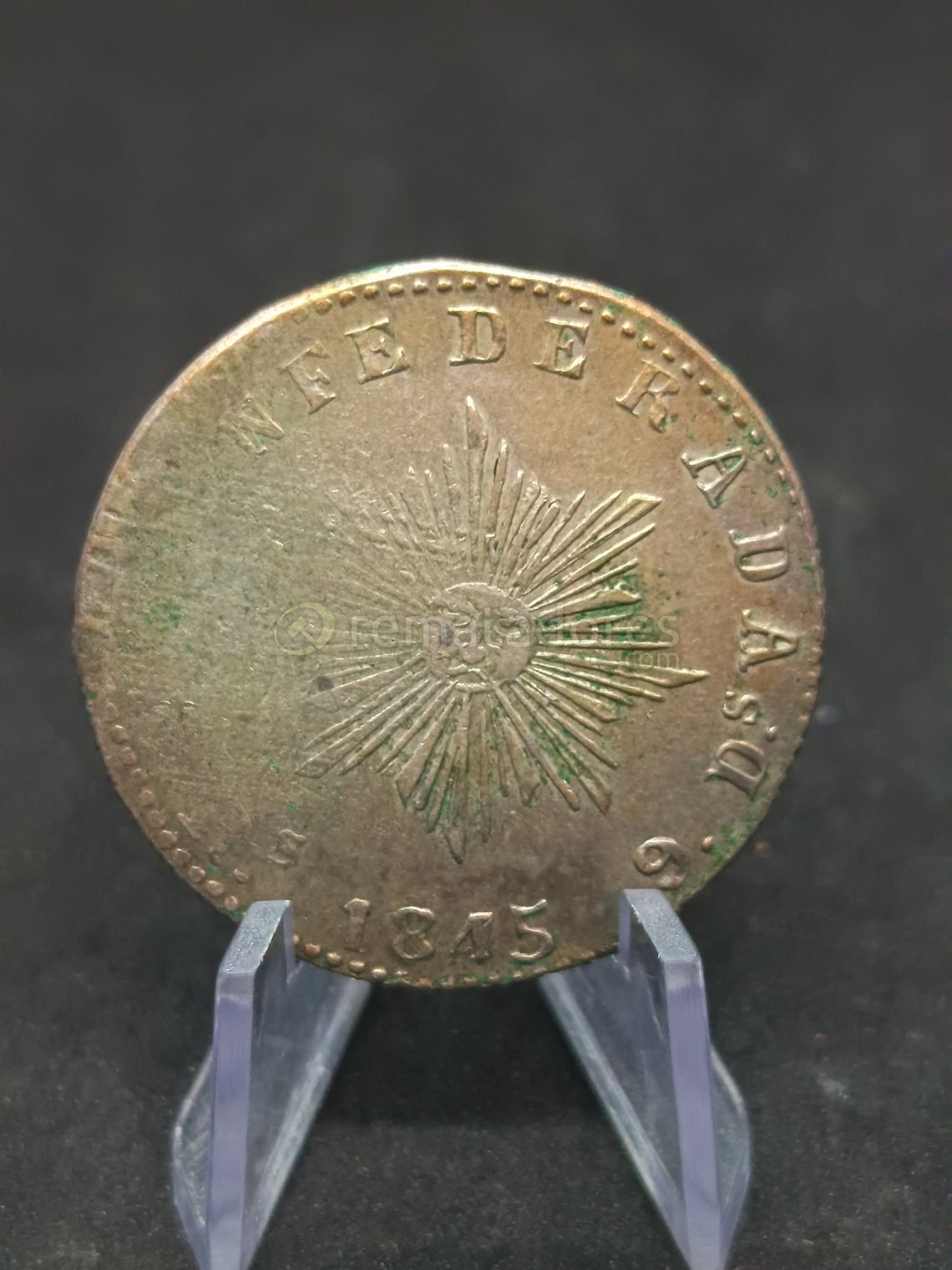 Moneda Antigua de Plata: "CARO. IIII. DEI. GRATIA. HISPAN. ET. IND. REX" 1778 y "FEDERADAS A.S.U. 1845"