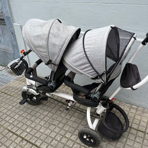 Triciclo Doble "Expert" para Bebés - Gris y Negro - imagen 6
