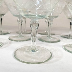 Once Copas de Cristal Tallado Hialino Estilo Vintage - imagen 2