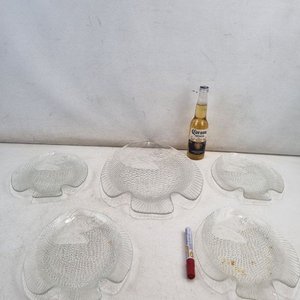 Conjunto de 5 Fuentes de Vidrio Transparente con Forma de Pez - imagen 1