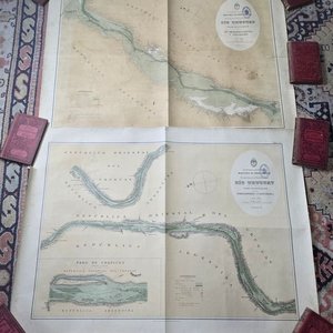 Plano de Navegación Río Uruguay: Desembocadura a Concepción (1908) - 2 Láminas - imagen 1