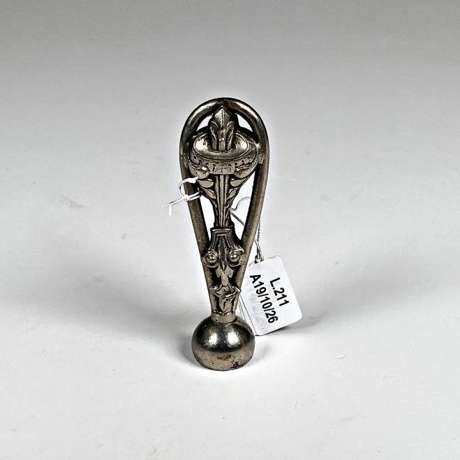 Matasellos Antiguo de Bronce Labrado con Iniciales