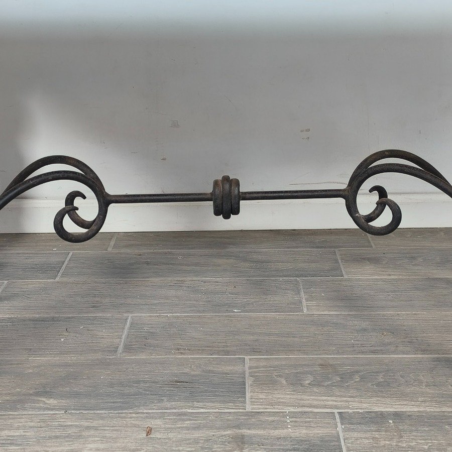 Mesa de comedor en madera y hierro para sala de estar - imagen 5