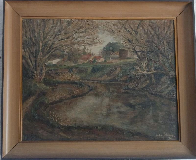 Lote anterior: Óleo sobre tela de Andres Feldman Arroyo, firmado y fechado en 1990
