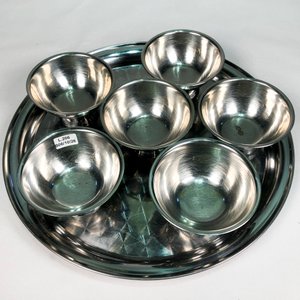 Bandeja Metálica Circular con Seis Tazas Metálicas - imagen 2