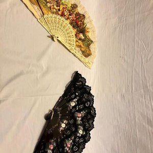 Lote de dos abanicos plegables de estilo clásico - imagen 3