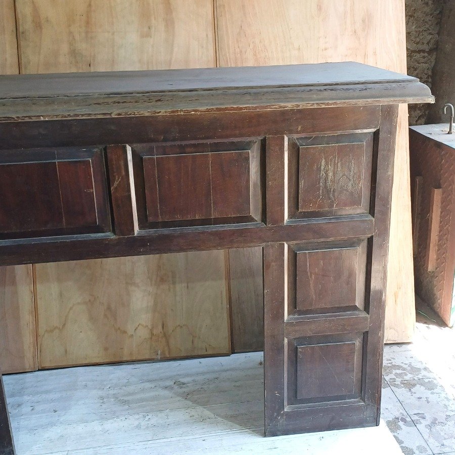 Mesa de estufa en cedro con diseño de tablero - imagen 5