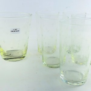Seis piezas hialinas tallado estrellas, hilera y vasos altos - imagen 3