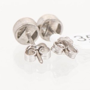 Par de Tornillos de Oro Blanco con Brillantes Aprox. 1Ct - imagen 2