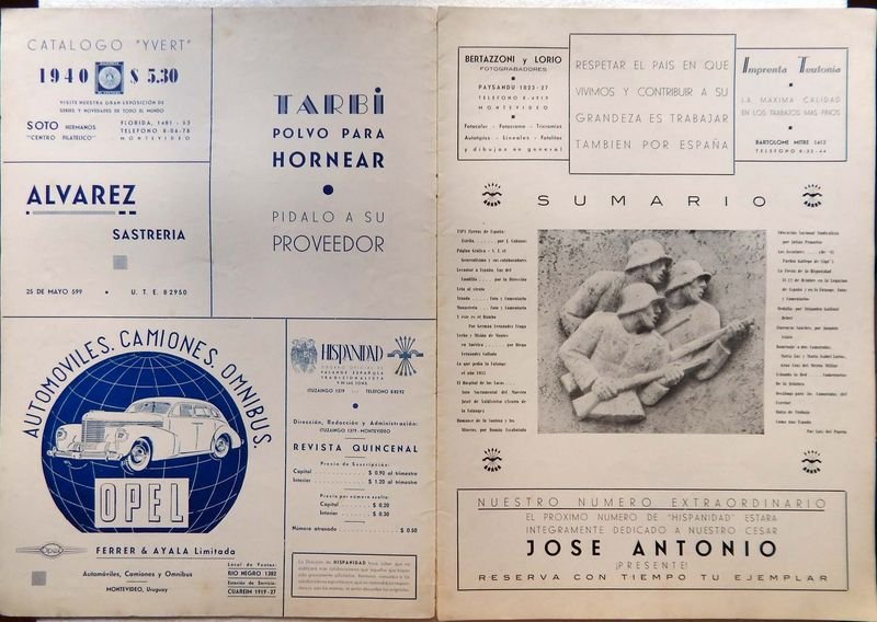 Revista Hispanidad: Publicación de la Falange Española Tradicionalista y de las J.O.N.S. en Uruguay - imagen 2