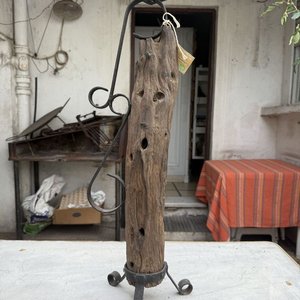 Lámpara Artesanal de Madera y Hierro Forjado a Terminar - imagen 4