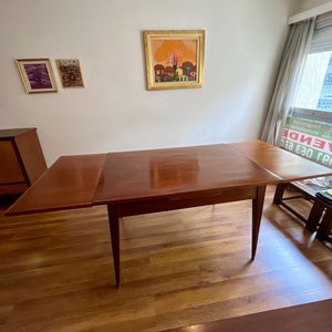 Juego de Comedor de Madera: Mesa Extensible y 6 Sillas Tapizadas - imagen 11
