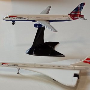 Lote de 2 Aviones a Escala Herpa: Concorde y Boeing 757-200 British Airways - imagen 1